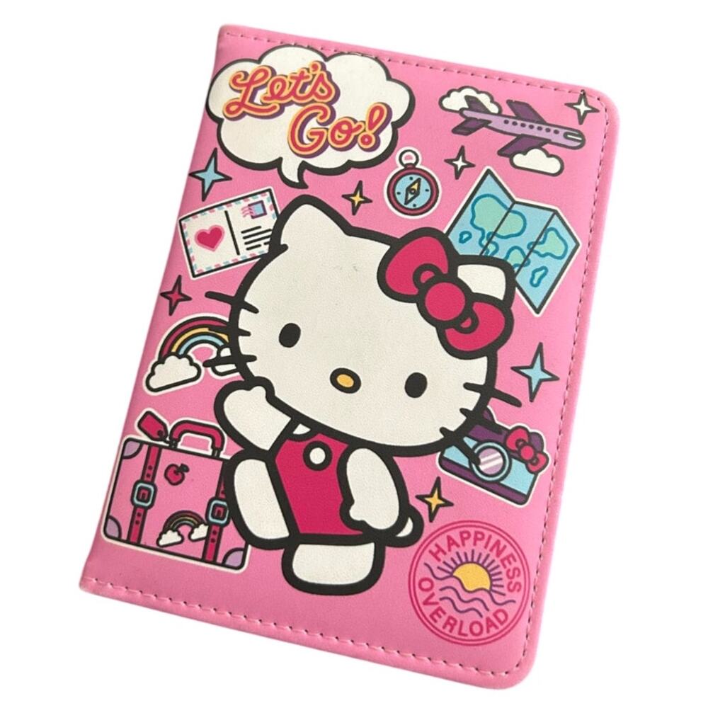 Hello Kitty Passport ID Holder Cute Pink Travel Wallet Sanrio Kawaii Organizer